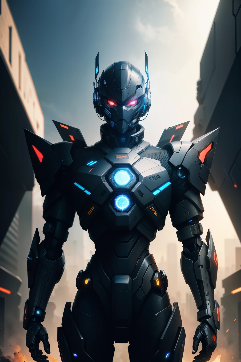 Black color mecha,cyber punk personage