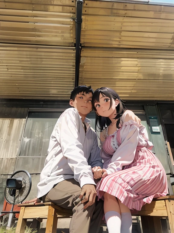 there is a man and woman sitting on a bench together, lovely couple, happy couple, photo taken in 2 0 2 0, profile image, taken in 2 0 2 0, profile picture, couple pose, wpol and sarasti, on rooftop, taken in 2022, ghutra and egal, having a time of our un-life