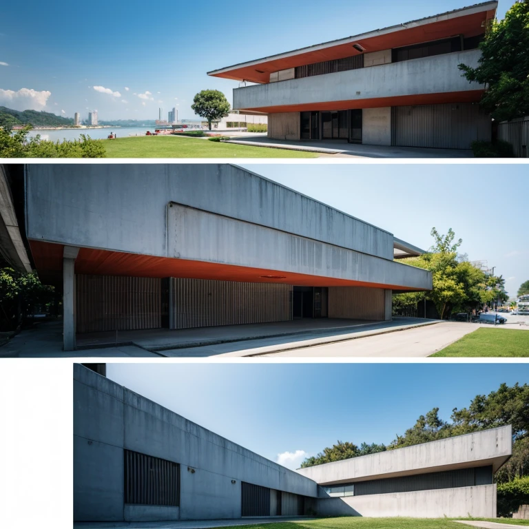 corbusier style，buliding，Cover of a，modern day，Portfolio piece