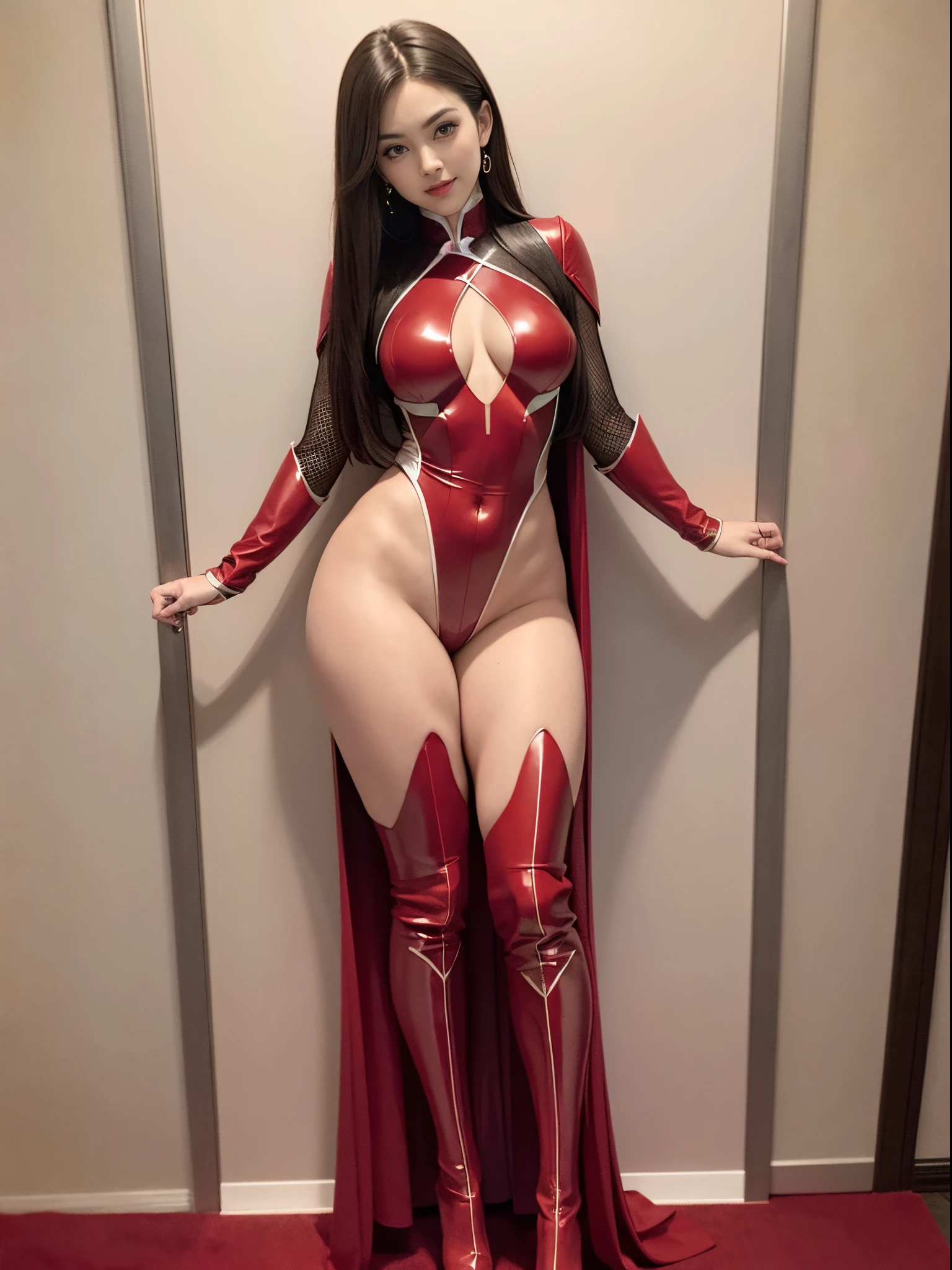 (quality, tmasterpiece: 1.2), 1 Sister, The beautiful, bigger, The beautiful, Stylized, sexy for, Elegant,Red over-the-knee boots,Attractive, full-body view,Full body photo,sexy for, Beautiful and well-groomed face, pretty eyes, beautiful hairl, , Beautiful mouth, Smooth legs,Red over-the-knee boots balance the figure, Fashionable change of clothes, Shuimu Xuefeng, shairband, Ullinstein, red theme, realistically, sexy for, sweetheart, sweetheart, girl, a true, Maureen suit,Red over-the-knee boots