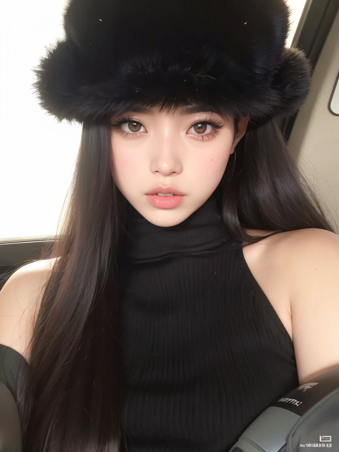 Mujer arafed con pelo largo que llevaba un sombrero negro y un jersey de cuello alto negro., ulzzang, Chica coreana, cruel korean goth girl, Hermosa joven coreana, Ilya Kuvshinov con cabello largo, 2 4 year old female model, Hermosa mujer surcoreana, Ella tiene el pelo negro con flequillo, pale fair skin!!, dilraba dilmurat