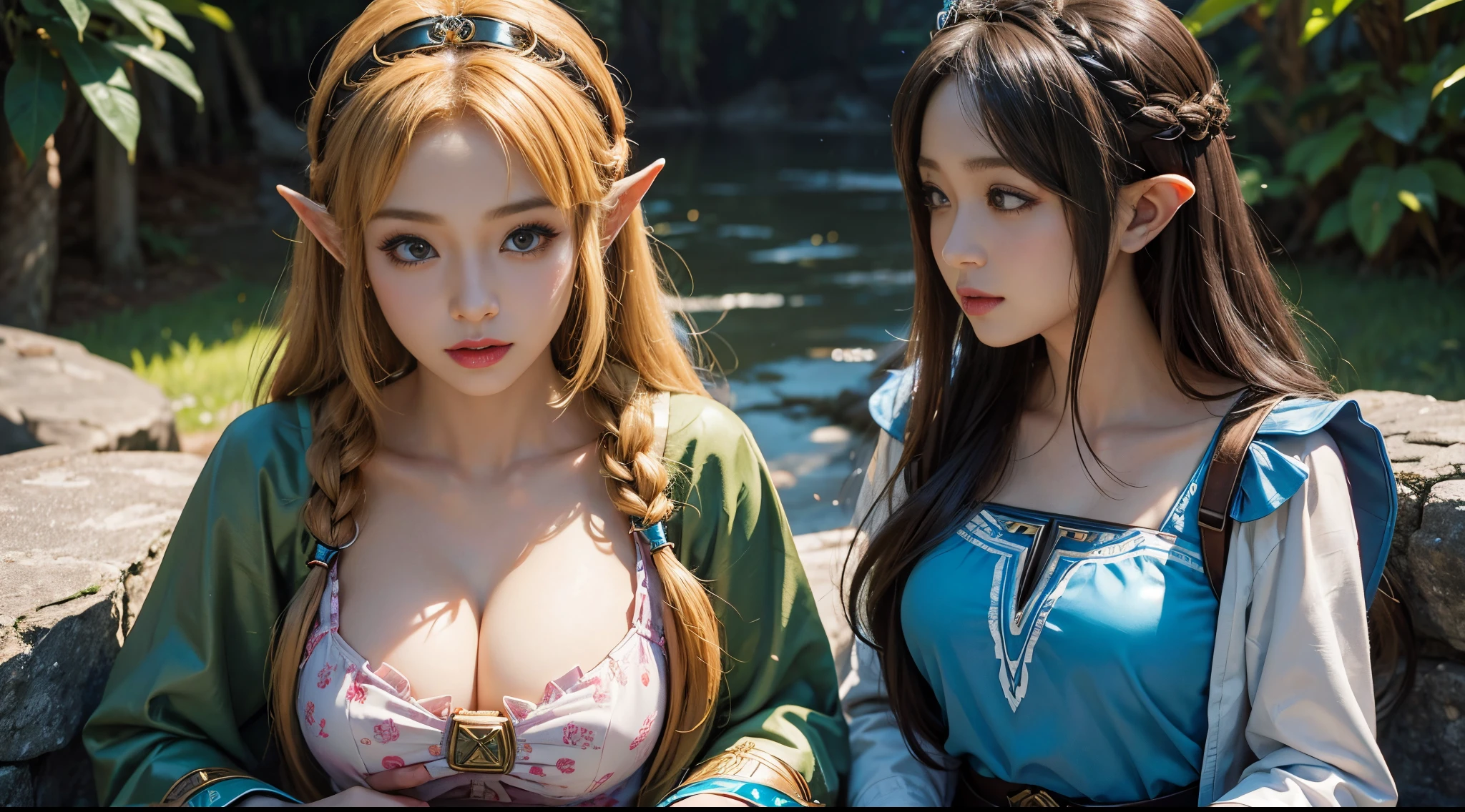 tmasterpiece, Best quality at best, 比基尼,1个Giant Breast Girl, Alone, Princess Zelda, Nintendo, Legend of Zelda, normal weight
