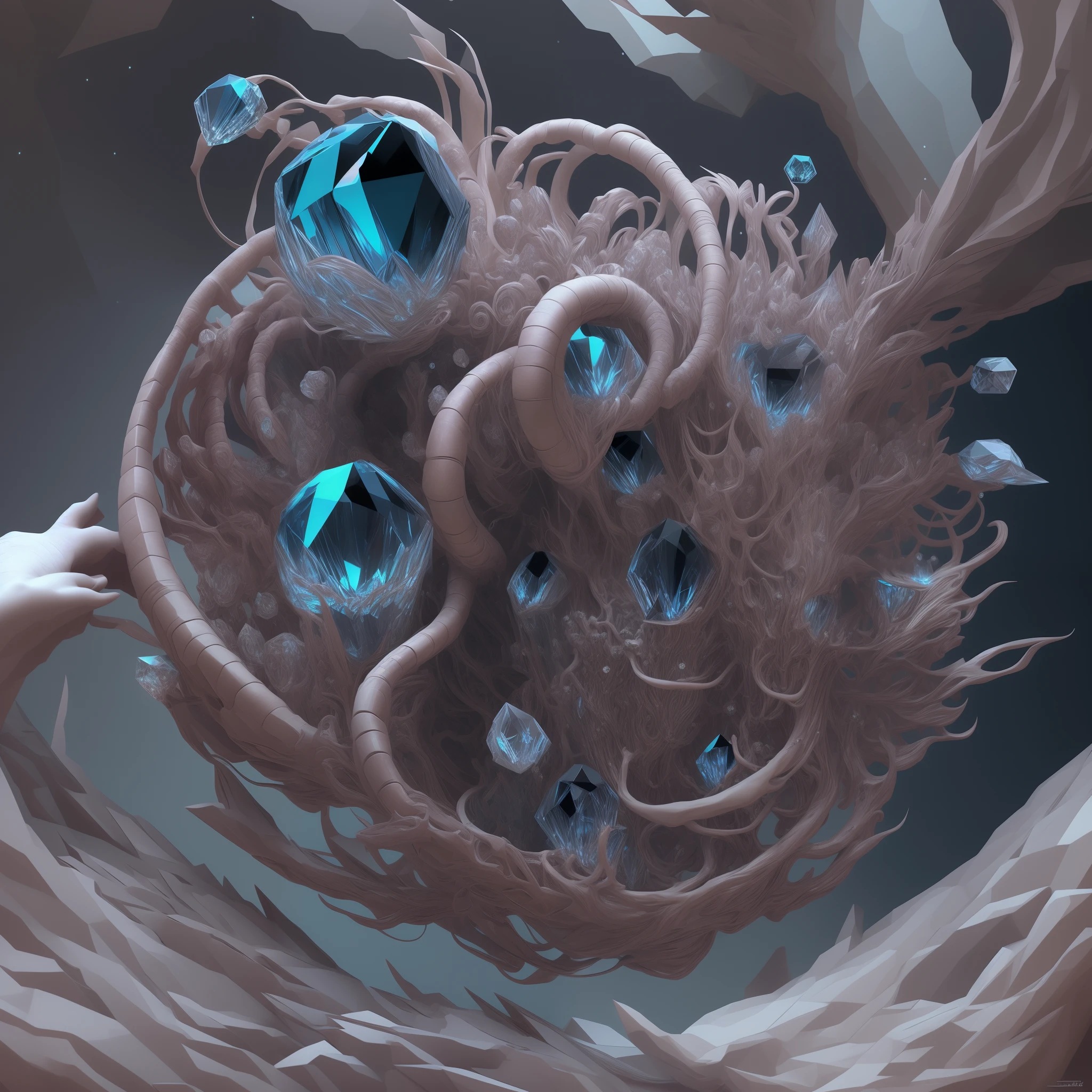 There is a very large bunch of diamonds inside a very strange looking object, Intricate 3D illustrations, intricate digital painting, rendered art, Hentai Complex 3d rendering, very detailed digital art, intricate artwork. Octane Render, intricate digital artwork, intricate digital art, Digital Painting | Convoluted, intricate ornate anime cgi style, 4K highly detailed digital art, Digital Complex Art