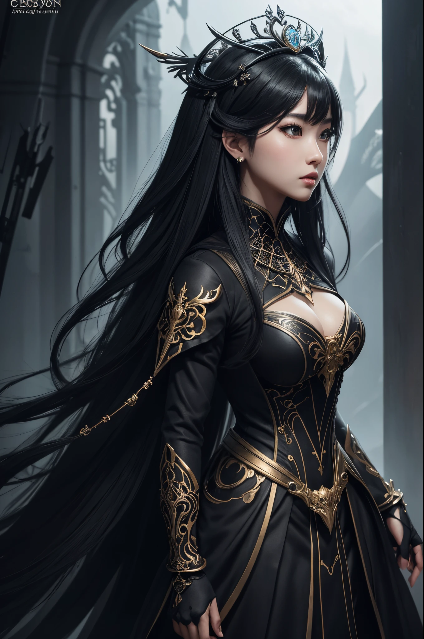 8K,There are people taking pictures wearing black and white dresses., High quality detailed art by Yang K, fanart best artstation, very detailed Artgerm, inspired by Yang Jin, Fantasy Art Style, a beautiful fantasy empress, tiny chest,Spider crest(Precise workmanship details)Trending on CGSTATION, Inspired by Yang J, beautiful character painting, ! Dream ArtGerm Haha Ne Character Art,Personification of spiders,