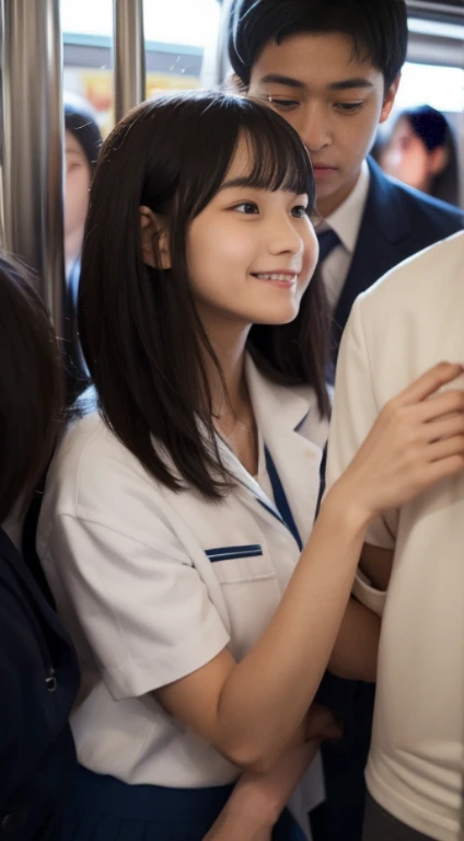 My lower body is being touched by many people、disheveled skirt