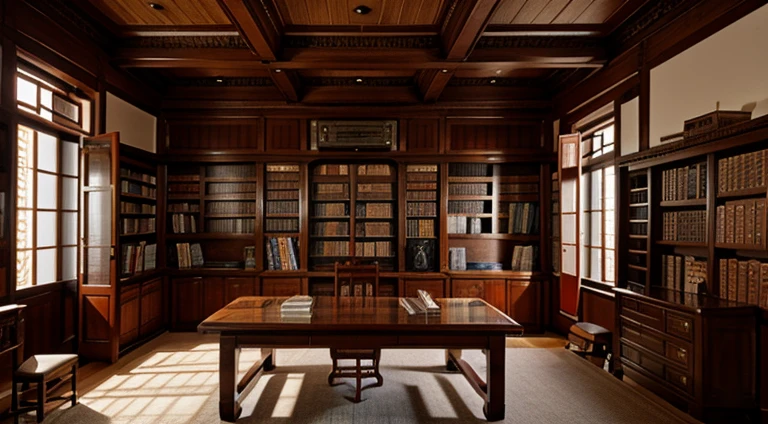 Ming Dynasty Siheyuan,Study room,Books,loft