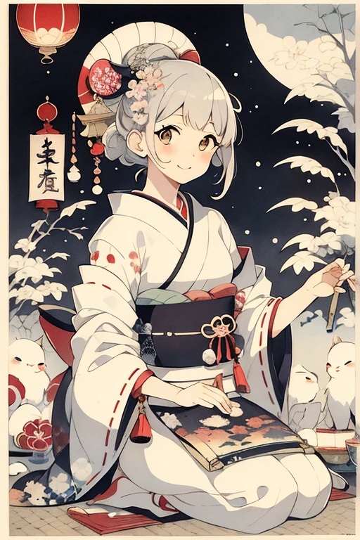 Masterpiece,Best Quality,cute ukiyo-e,luna,