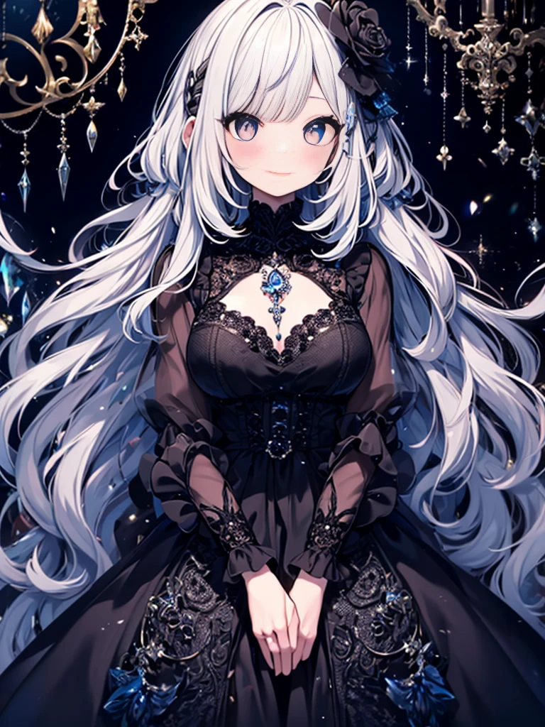 {Very detailed 8k wallpaper},{masutepiece},{Best Quality},{{{{{doll}}}}},{{nffsw}},Toy Doll,marionette,{Ball Joint},{{{{lifeless}}}},{{{Inorganic}}},{1girl in},beautiful and delicate glass eyes,Handle Hair,Gorgeous hair,apathetic,hyper realisitic,Gothic,Classical decoration,sit,zoom in on eyes,Focus on Eyes,Rococo style,{{silk thread}},,(((shiny dress)))(((slight smile))),(((Redness of the cheeks)))