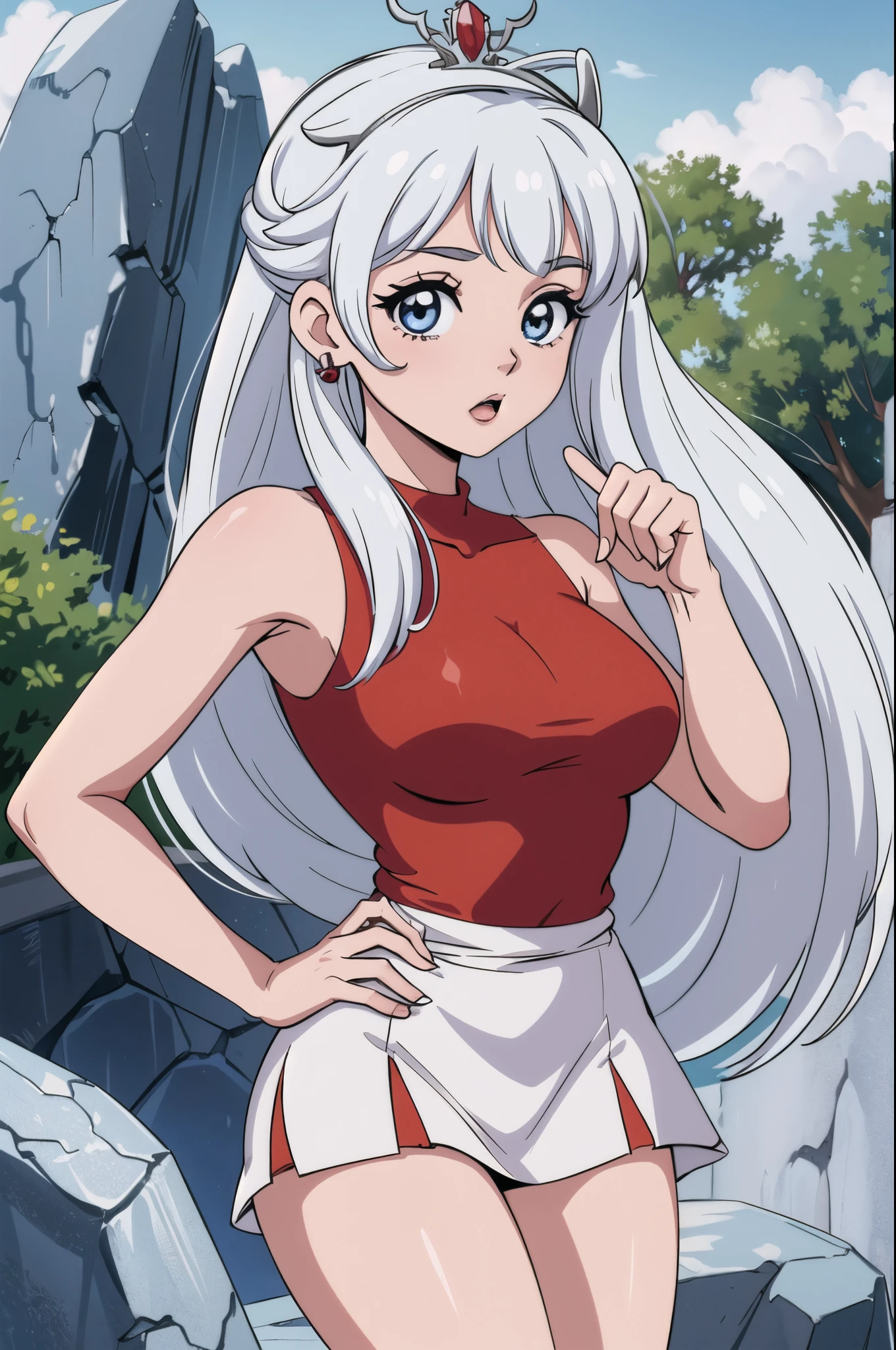 Ariana Grande vestido con un disfraz de conejito posando para una foto.,mini vestido de santa Claus de navidad, Yoko Matsugane como Mai Shiranui, posing for photo shoot, Hermosa criada, Traje de diablo muy sexy, Ayami, Hermosa maga Stella Maeve, 1 8 yo, loli, Hermosa Maga Stella Maeve, Pokimane, Conejita, Yoshitomo Nara, (orejas de conejito rojo encaje),(vestido rojo transparente de seda),,More detailed 8K.motor irreal:1.4,UHD,La mejor calidad:1.4, fotorrealista:1.4, textura de la piel:1.4, obra maestra:1.8,obra-prima, mejor calidad,objeto Objeto], (detailed face features:1.3),(Ojos hermosos azules ),Perfect anatomy, (Dedos hermosos detalladoondo nieve hielo gigantes piedra blanco congelado:1.4),(cabello largo blanco canoso:1.4),(rocas gigantes congelados hielo:1.4) ,(orejas largas de conejito de tela blanca seda transparente)