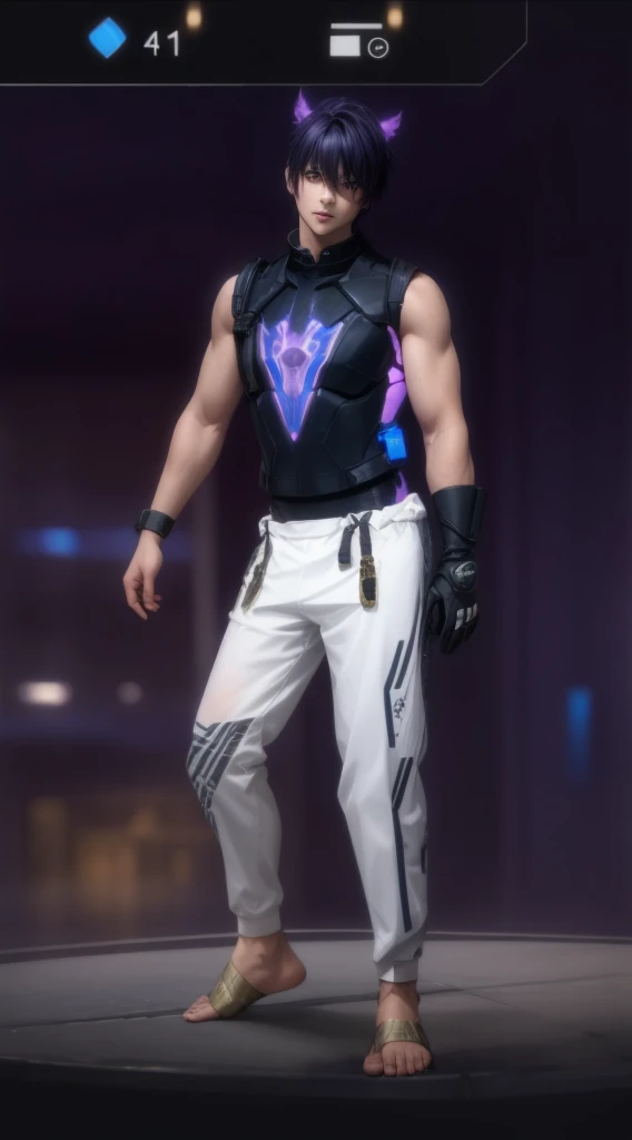 realistic, 1boy, white hair, purple eyes, glowing eyes, night,