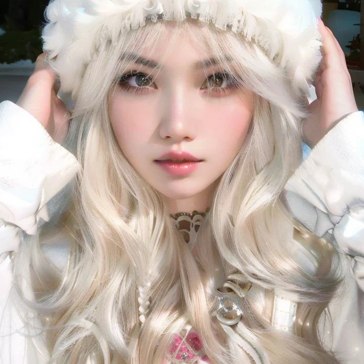 Chica araffe con cabello largo y rubio con un sombrero blanco., con el pelo largo y blanco, con pelo largo blanco, Cabello largo y blanco y flequillo, Chica perfecta de pelo blanco, ulzzang, Su cabello es blanco, Cabello blanco largo y ondulado, Peinado blanco de corte hime, Chica con el pelo blanco, very long snow colored hair, Hermosa mujer surcoreana, Cabello largo blanco ondulado