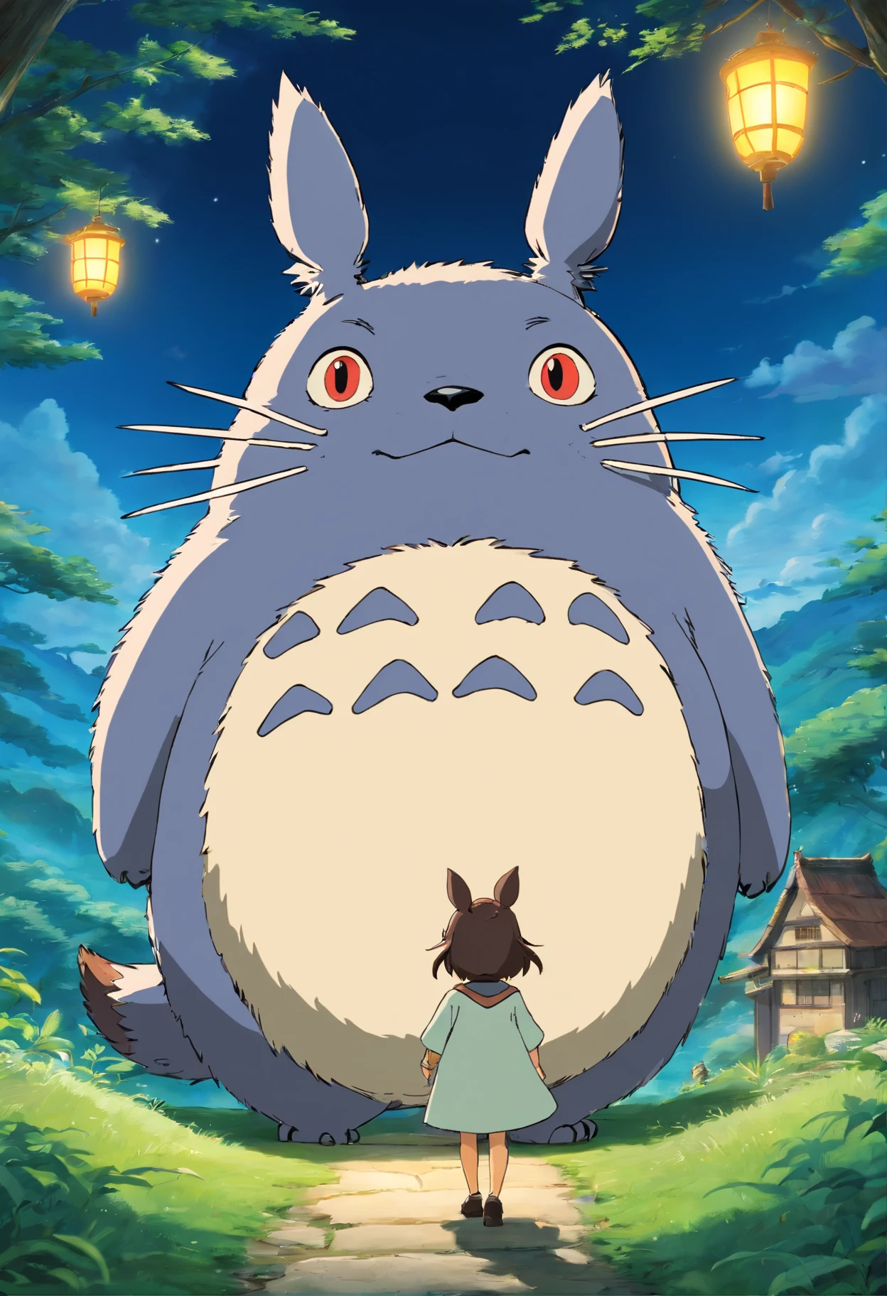 （（（double contact））），Cute Lucky Totoro，kosmos，Double exposure enhancement，ultradetailed，hyper HD，hyper realisitc，8K，artwork of a，co-renderer，Positive point of view