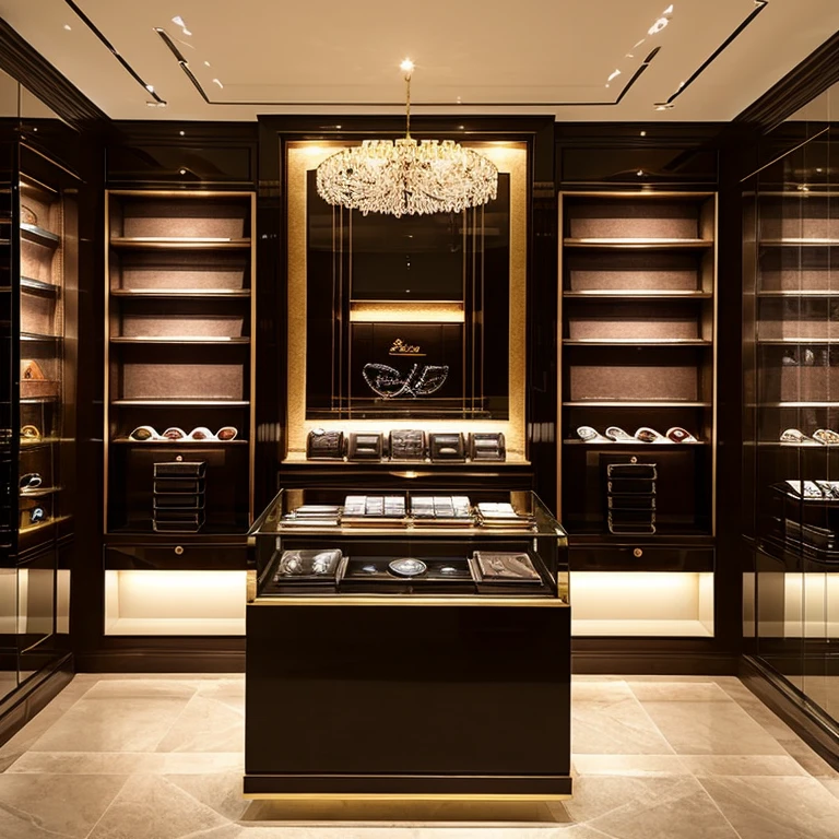 luxury watch brand shop, wall furniture with London show case, high case