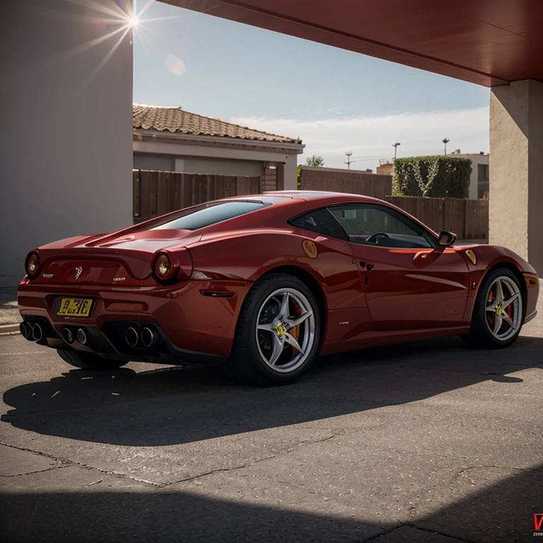 Red ferrari high quality 4k daylight nice lighting high detail