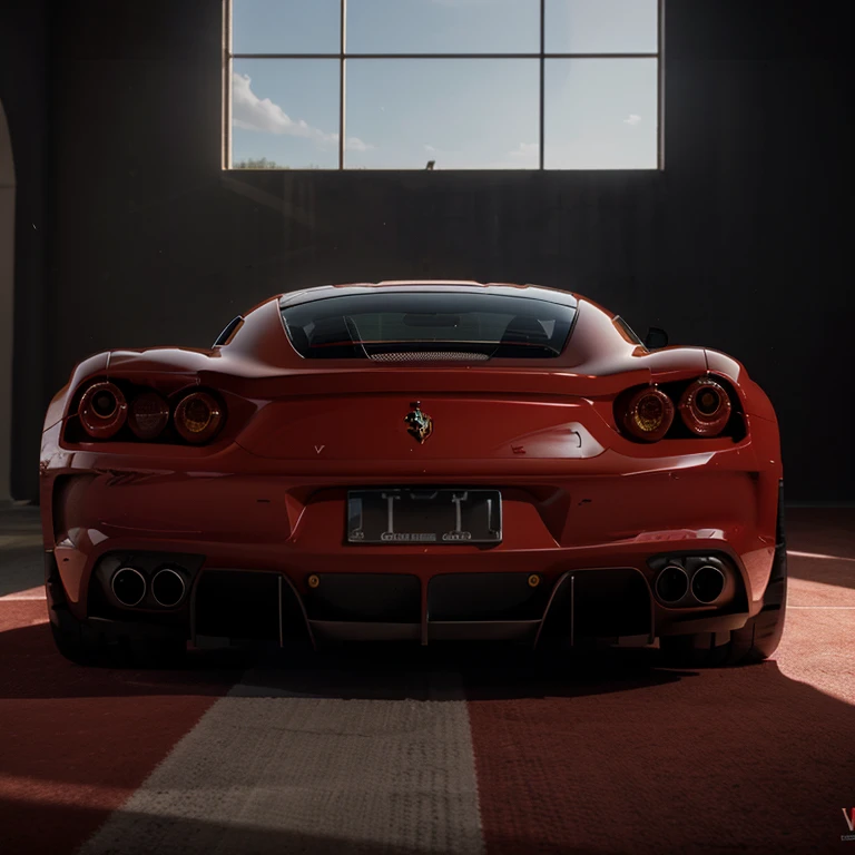 Red ferrari high quality 4k daylight nice lighting high detail