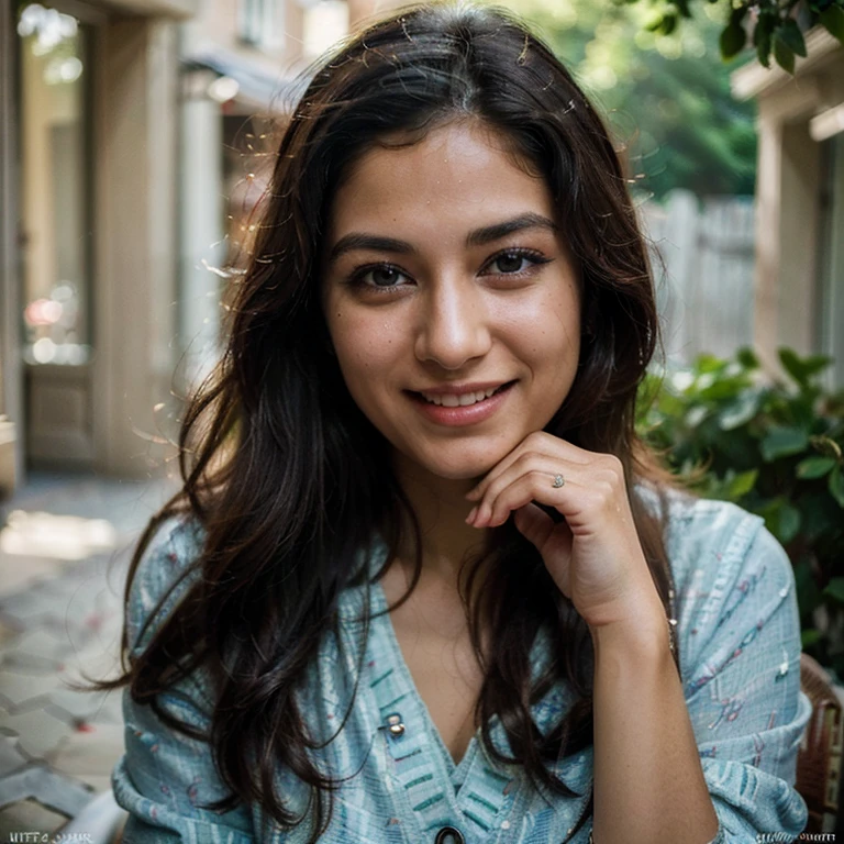 (Best quality, Ultra-detailed, Masterpiece:1.5), Photorealistic photograph of a beautiful pakistani woman playing with children. The woman should have a flawless, highly detailed face (Highly Detailed Skin) with soft, luminous skin. Her long hair should be naturally brown and stylishly arranged. (Perfect Eyes:1.2). The photography should feature high-quality film grain (ISO 400, 30mm lens RAW f1.8 aperture, highly detailed) to create the impression of analog photography (Analog Photography:1) with HDR colors. She is wearing modest clothing. She is laughing and having fun