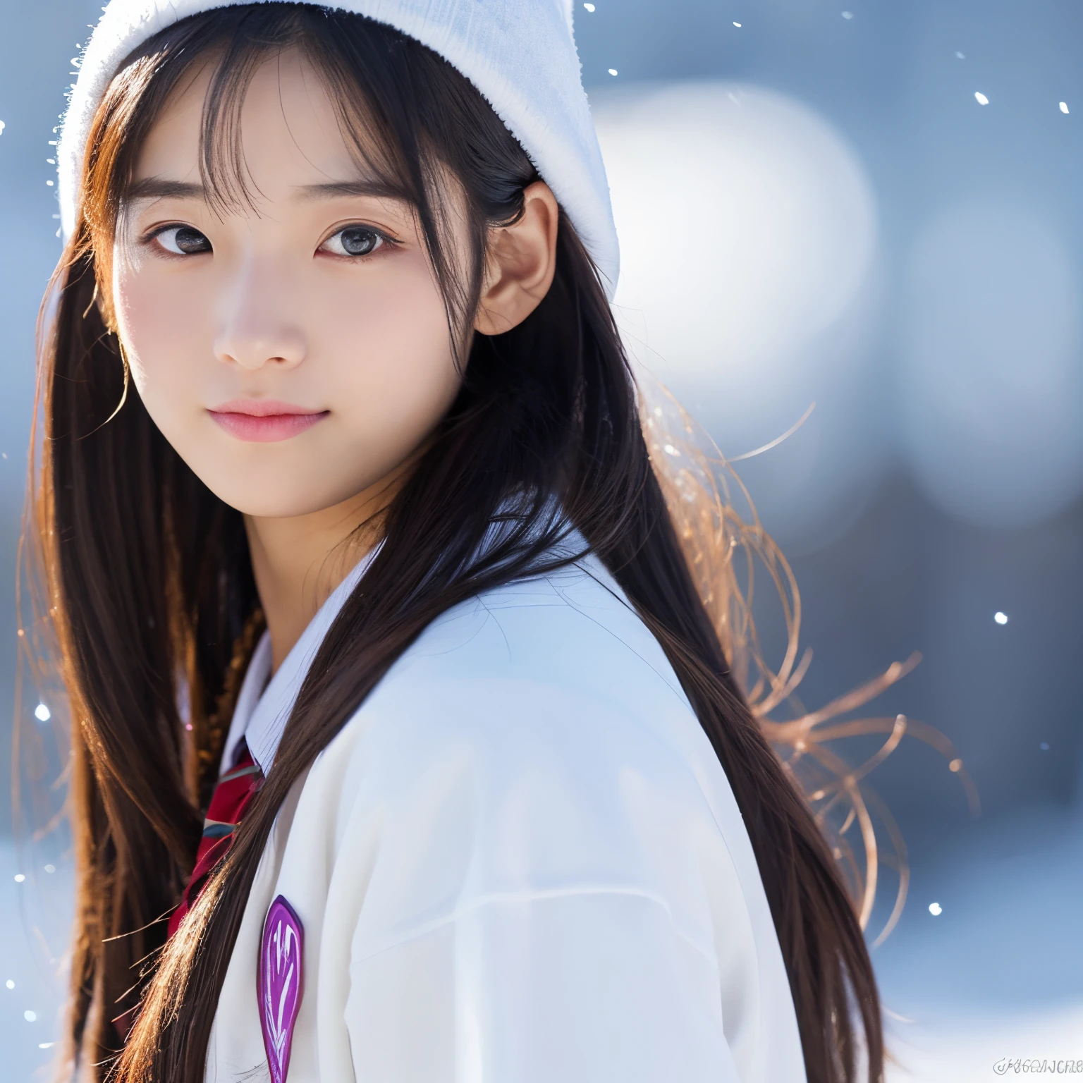 snow girl white background character high school student