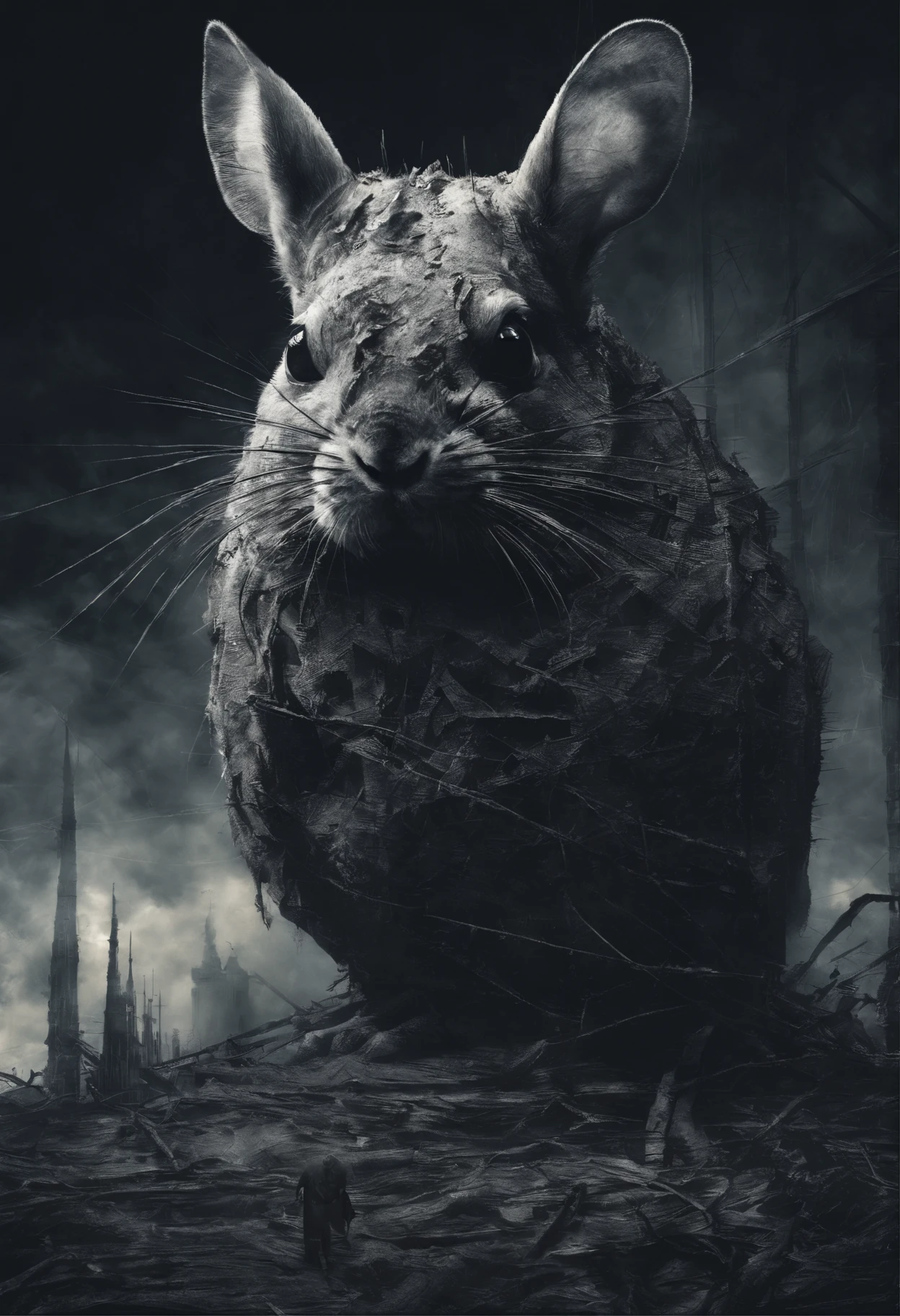 (((double contact))),Cute lucky chinchilla,kosmos,Double exposure enhancement,ultra - detailed,hyper HD,hyper realisitc,8K,a work of art,co-renderer,Positive point of view