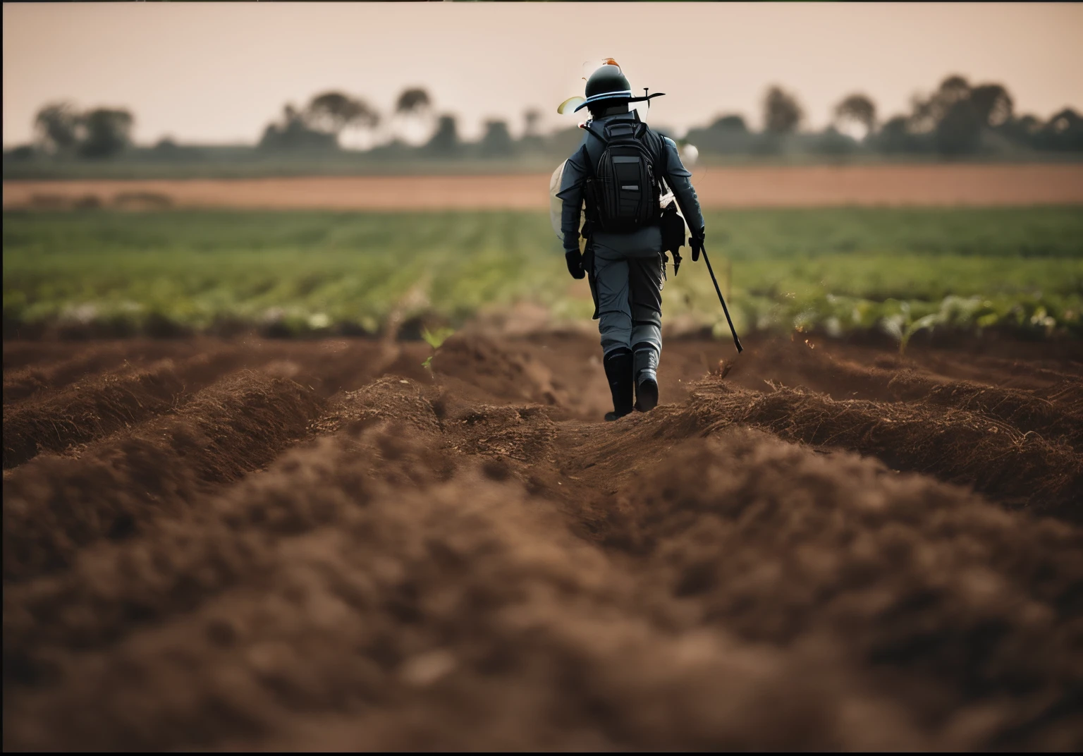 Retirar o homem da imagem, completar a area de terra