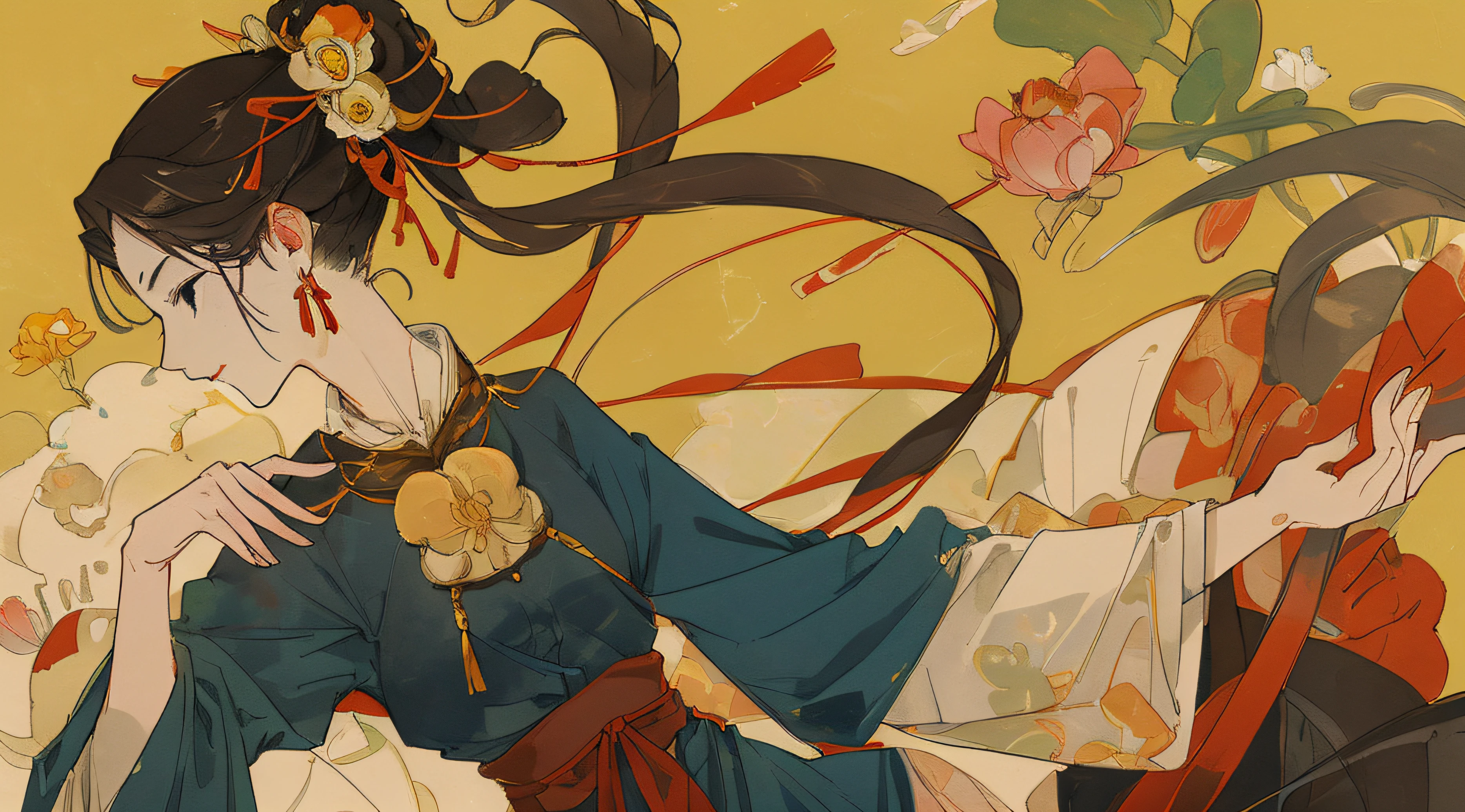 Unique jade quality，Wearing a flower crown on his head，clad in robes，Smiling，Clothing colors include red, blue, Yellow and orange，Holding Boshan stove in hand，one-girl， ancient Chinese costume， Full body lesbian， rays of sunshine， Clear face， Clean white background， tmasterpiece， super detailing， Epic work， hyper HD， high high quality， The is very detailed， offcial art，  8k 壁纸， super detailing， 32K