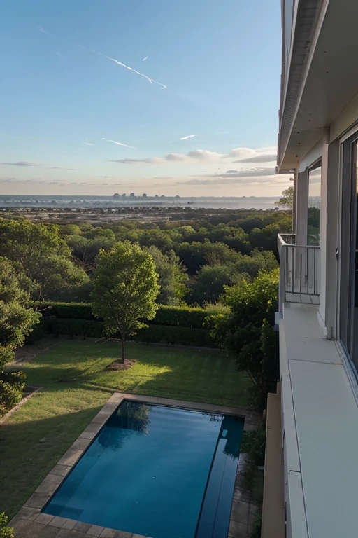 A photograph of a residential property, with a nice view