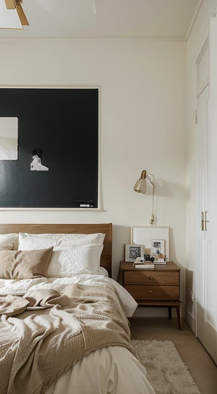 Cream wall, bedroom, interior