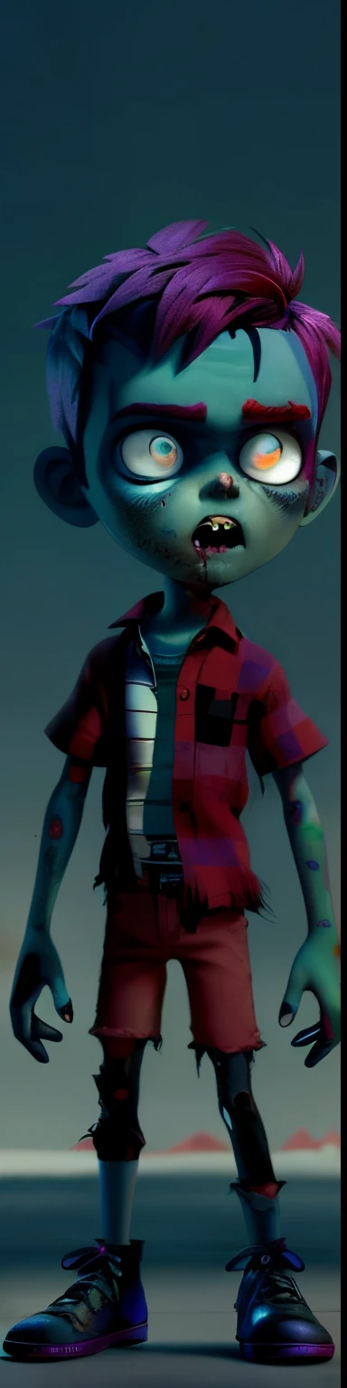 a cartoon image of a zombie boy and a dirty red shirt, animation character, pouty look :: octane render, octan render, 2 d gorillaz, sheen, arnold maya render, character modeling, 3d character, 3 d character, pixar render, horrifying :4, 3d model pixar render, pixar. octane render, 3 d character render