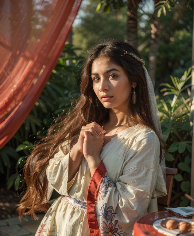 (Best quality, Ultra-detailed, Masterpiece:1.5), Photorealistic photograph of a beautiful pakistani woman. The woman should have a flawless, highly detailed face (Highly Detailed Skin) with soft, luminous skin. Her long hair should be naturally brown and stylishly arranged. (Perfect Eyes:1.2). The photography should feature high-quality film grain (ISO 400, 30mm lens RAW f1.8 aperture.
