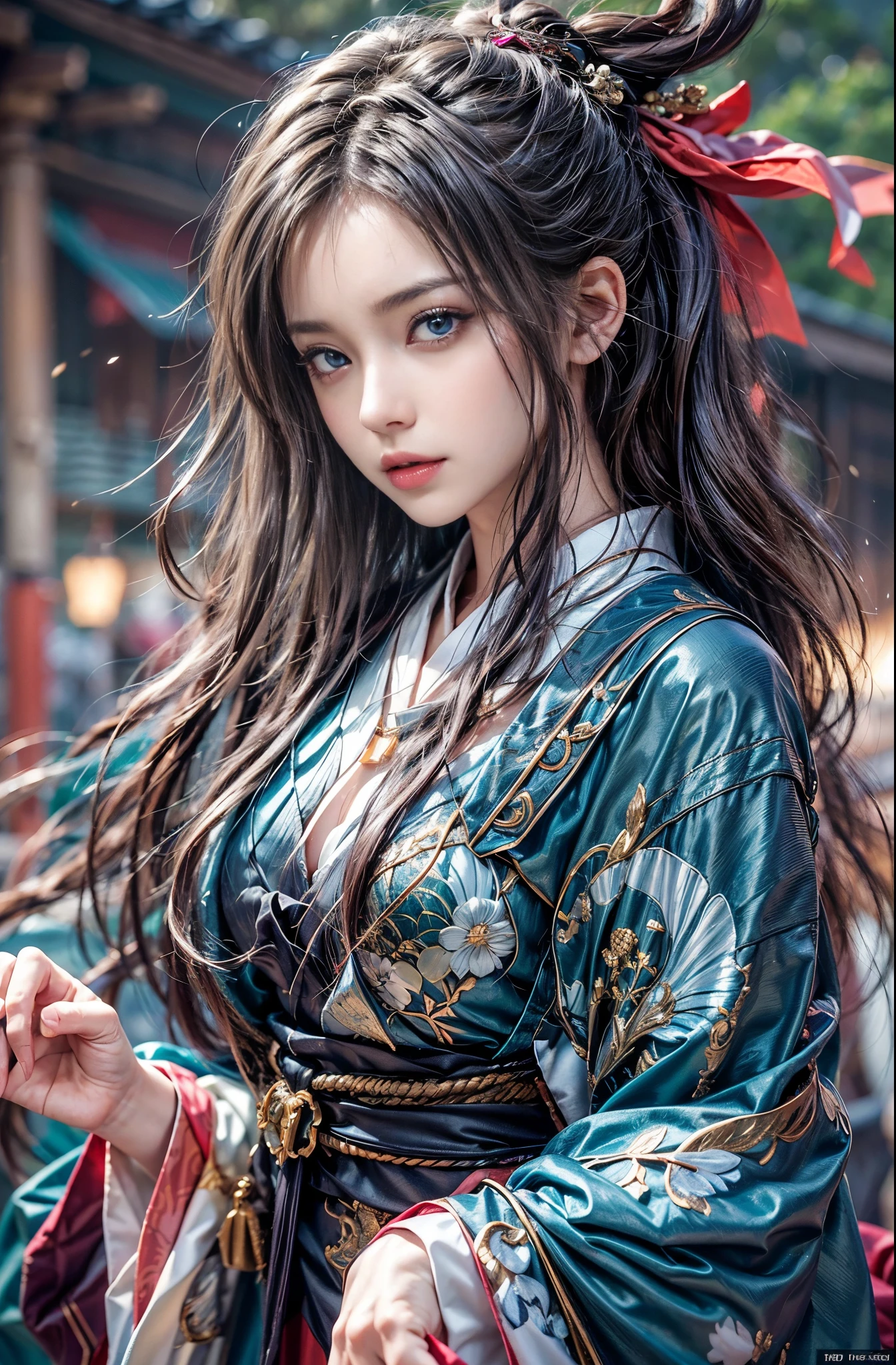 (Photoreal Stick:1.4, masutepiece:1..3, 8K), top-quality, ​masterpiece, 超A high resolution, Perfect dynamic composition, Professional camera work, Grow Light Effect, Mystical portrait, Cinematic Light, Highly detailed skin and facial texture:1.3, The ultra-detailliert, A detailed eye, (riding a dragon, carry a noble long cane), (myterious:1.3, Fanciful:1.2, tradition:1.2, majestueux:1.2), 1girl in, 25-years old, cute and sexy slim goddess, Fair skin, (Calm:0.9, Totally captivates you:1.0), (japanese kimono:1.3, off shoulders), (voluptuous breasts:0.9), (Backshots), (A beautiful Blue eyes, Eyes that feel beautiful eros:0.85), Sexy face:0.4, (A mouthfeel that feels beautiful eros:0.85), ((Too cute beauty:0.9)), Fantastic background, Eliminate unnecessary hands