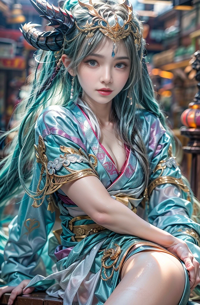 (Photoreal Stick:1.4, masutepiece:1..3, 8K), top-quality, ​masterpiece, 超A high resolution, Perfect dynamic composition, Professional camera work, Grow Light Effect, Mystical portrait, Cinematic Light, Highly detailed skin and facial texture:1.3, The ultra-detailliert, A detailed eye, (riding a dragon, carry a noble long cane), (myterious:1.3, Fanciful:1.2, tradition:1.2, majestueux:1.2), 1girl in, 25-years old, cute and sexy slim goddess, Fair skin, (Calm:0.9, Totally captivates you:1.0), (japanese kimono:1.3, off shoulders), (voluptuous breasts:0.9), (Backshots), (A beautiful Blue eyes, Eyes that feel beautiful eros:0.85), Sexy face:0.4, (A mouthfeel that feels beautiful eros:0.85), ((Too cute beauty:0.9)), Fantastic background, Eliminate unnecessary hands