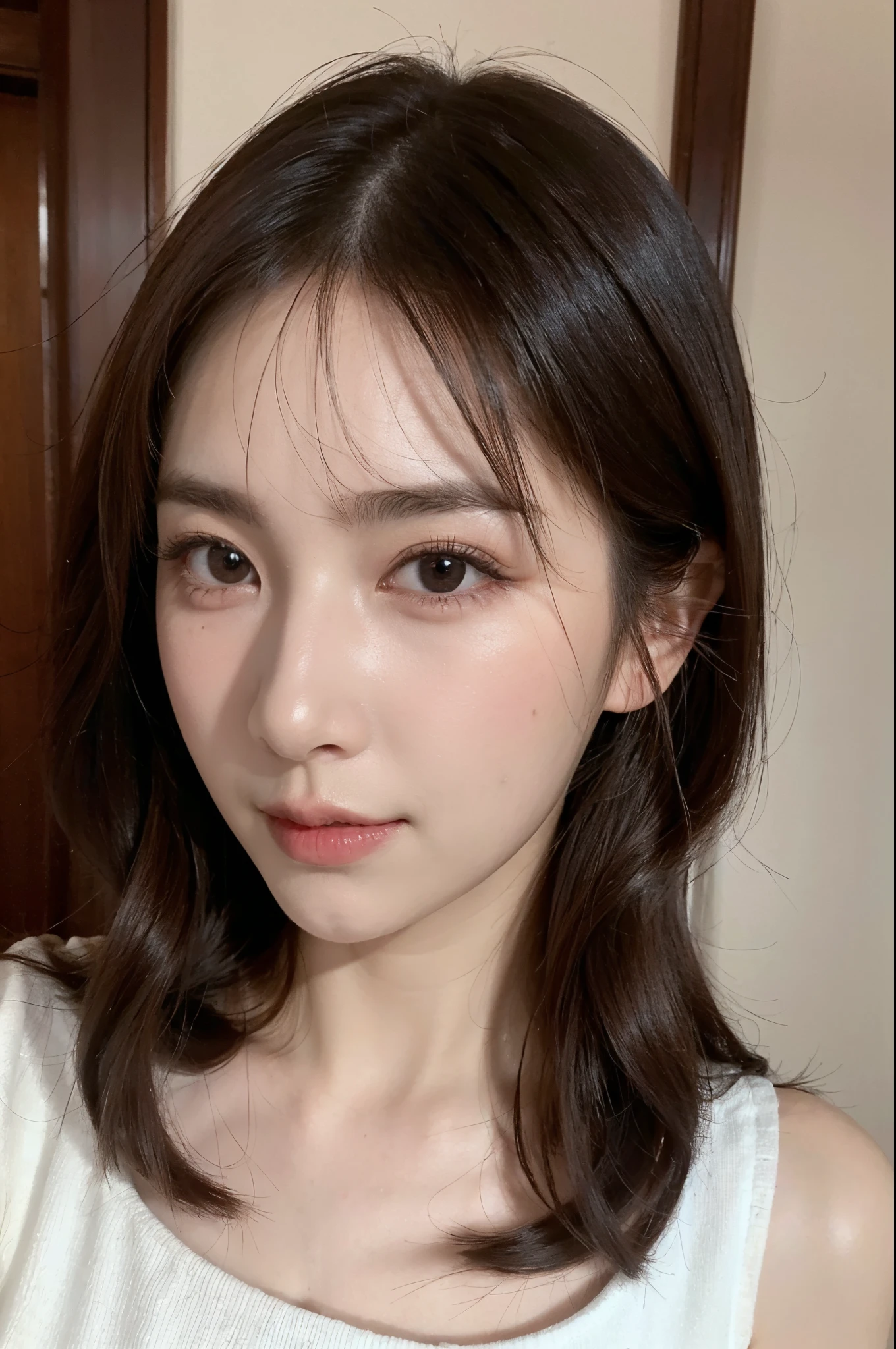 ulzzang -6500-v1.1, (Raw photo:1.2), (Photorealsitic), beautiful detailed actress,  (Real: 1.4), extremely detailed eye and face, beatiful detailed eyes, Classy long dress、huge filesize, hight resolution, ighly detailed, top-quality, [​masterpiece:1.6], ighly detailed, nffsw, finely detail, top-quality, 8k wallpaper, Cinematographic lighting, 1womanl, 25-years old, perfect body type, cute droopy eyes beautiful big eyes、Pieckfinger, ((masutepiece)), Best Quality, 1girl in, eye shadow, Portrait, ((FULL BODYSHOT:1.2))、