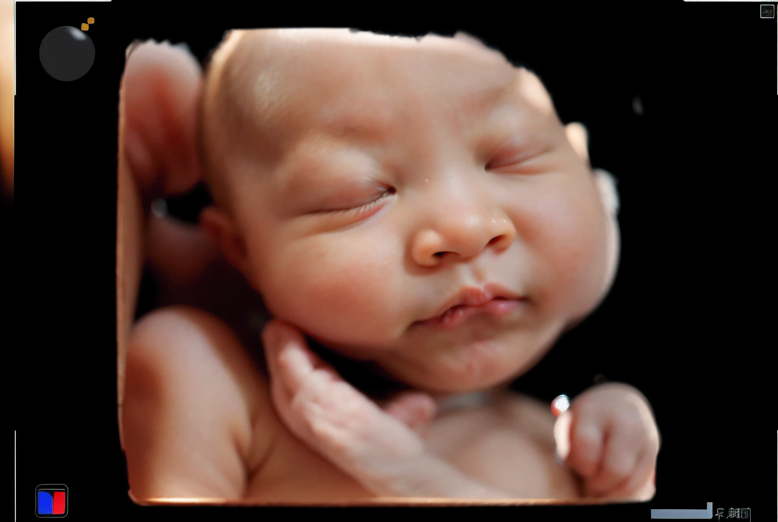 portrait, chinese baby, sleeping baby, fetus, inside womb, rosy face, hd, realistic, cute, baby girl, 8k, uhd, high quality, sharp focus, he composition beautiful rich and bright
