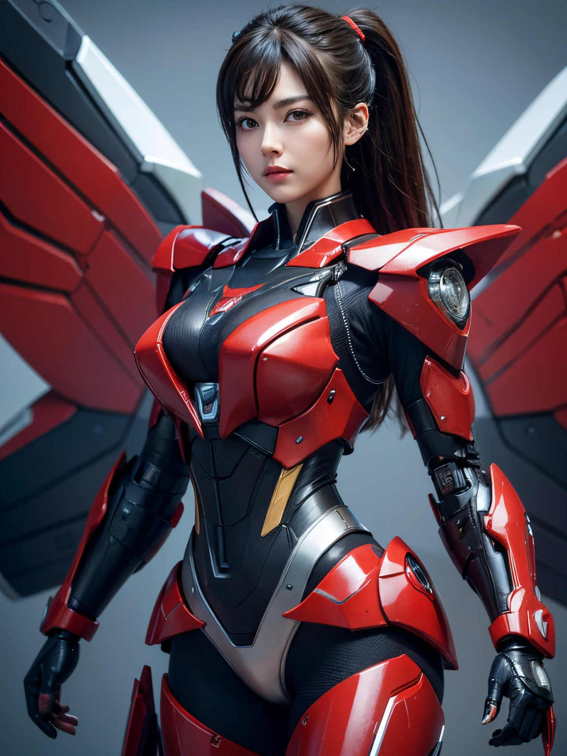 Textured skin, Super Detail, high details, High quality, Best Quality, hight resolution, 1080p, hard disk, Beautiful,(Windblade),beautiful cyborg woman,Mecha Cyborg Girl,Battle Mode,Girl with a Mecha Body,She&#39;Wearing futuristic Transformers mechs,Female Warrior,fully body photo
