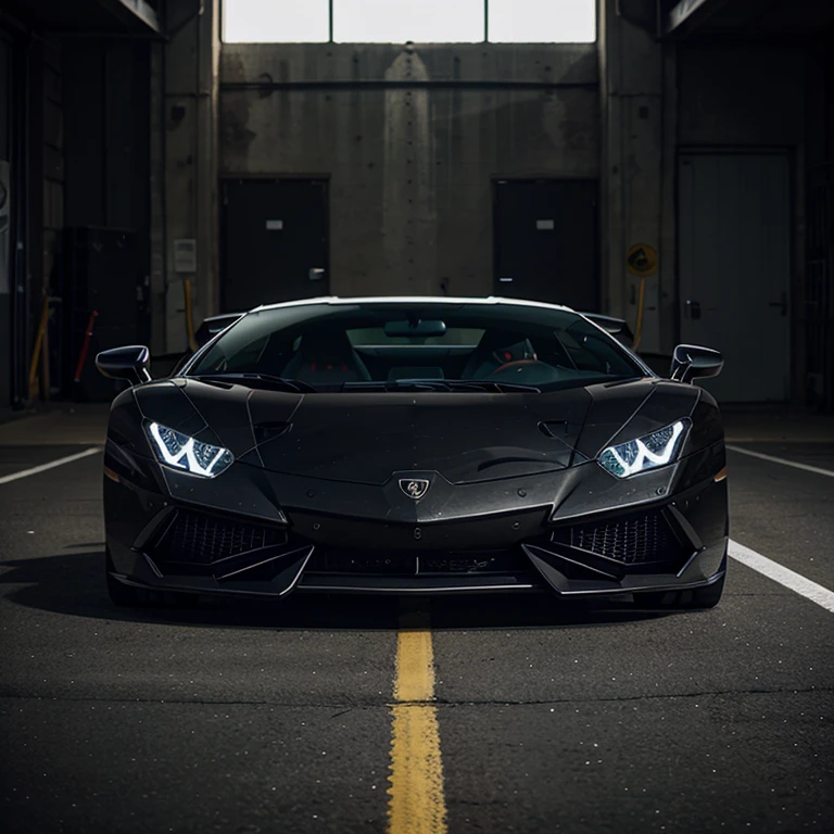 A cool black Lamborghini sports car