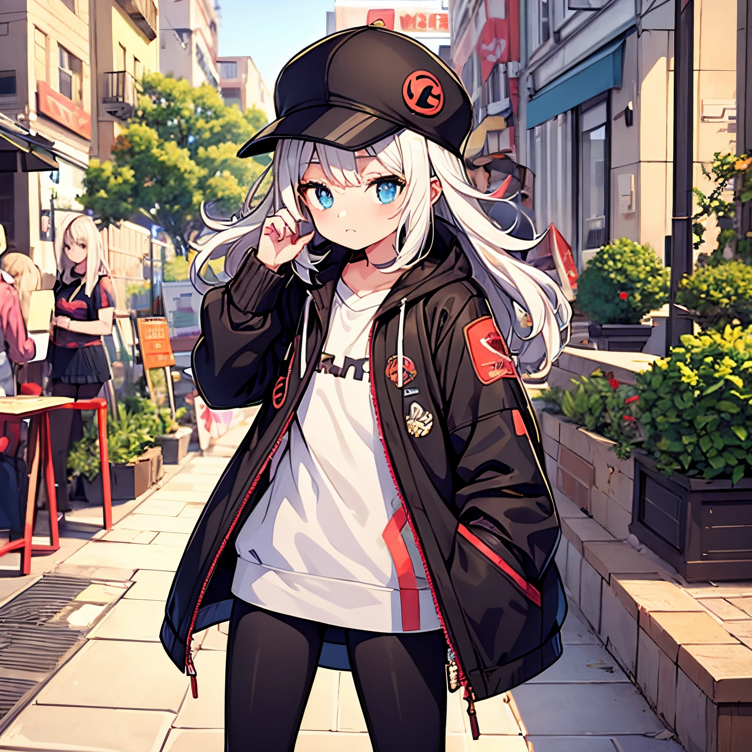 A girl cosplaying as Jigen Daisuke、Gamine、Chibi、Cute、Black hat、Black suit、guns、