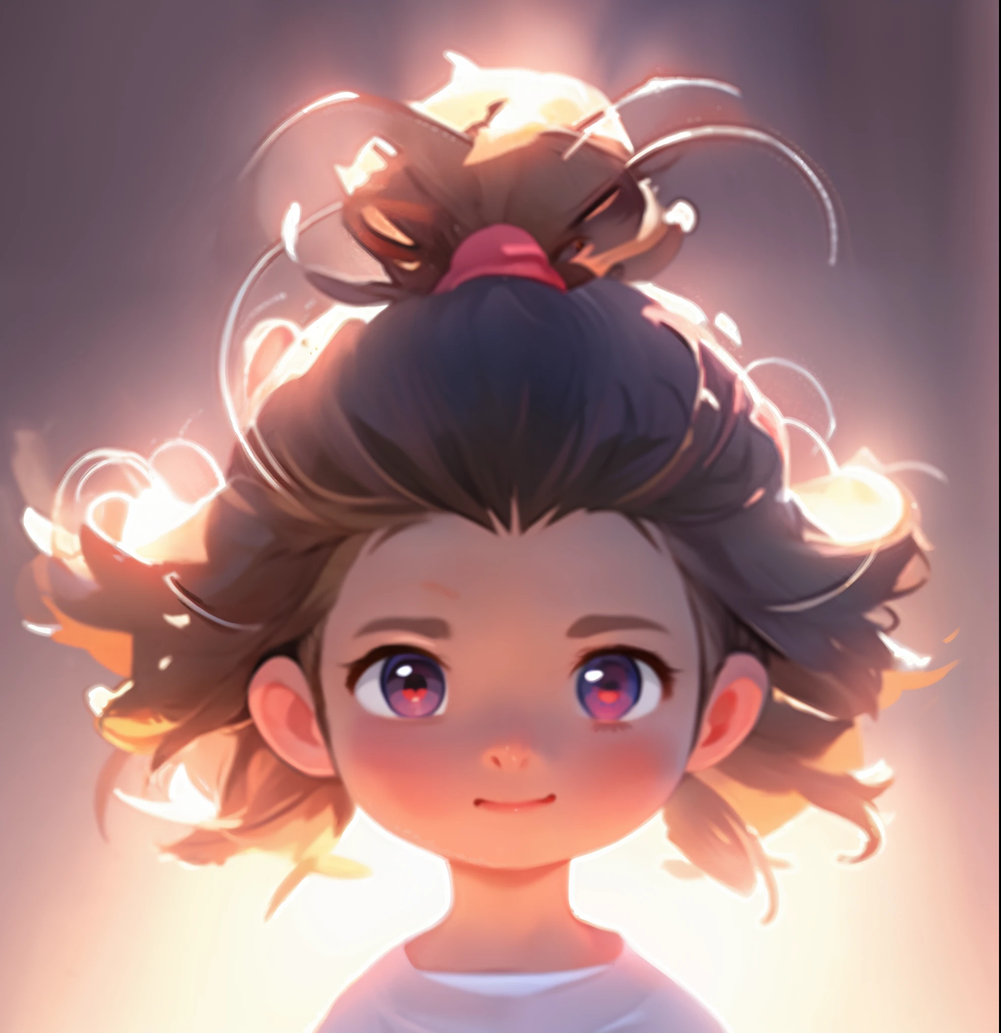 Cute girl opens her cute big eyes