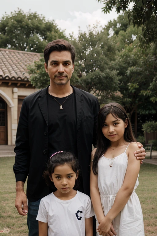 With father12Years and8Year old daughter