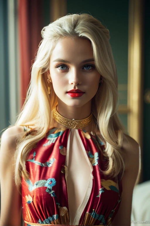Wearing a gorgeous dress