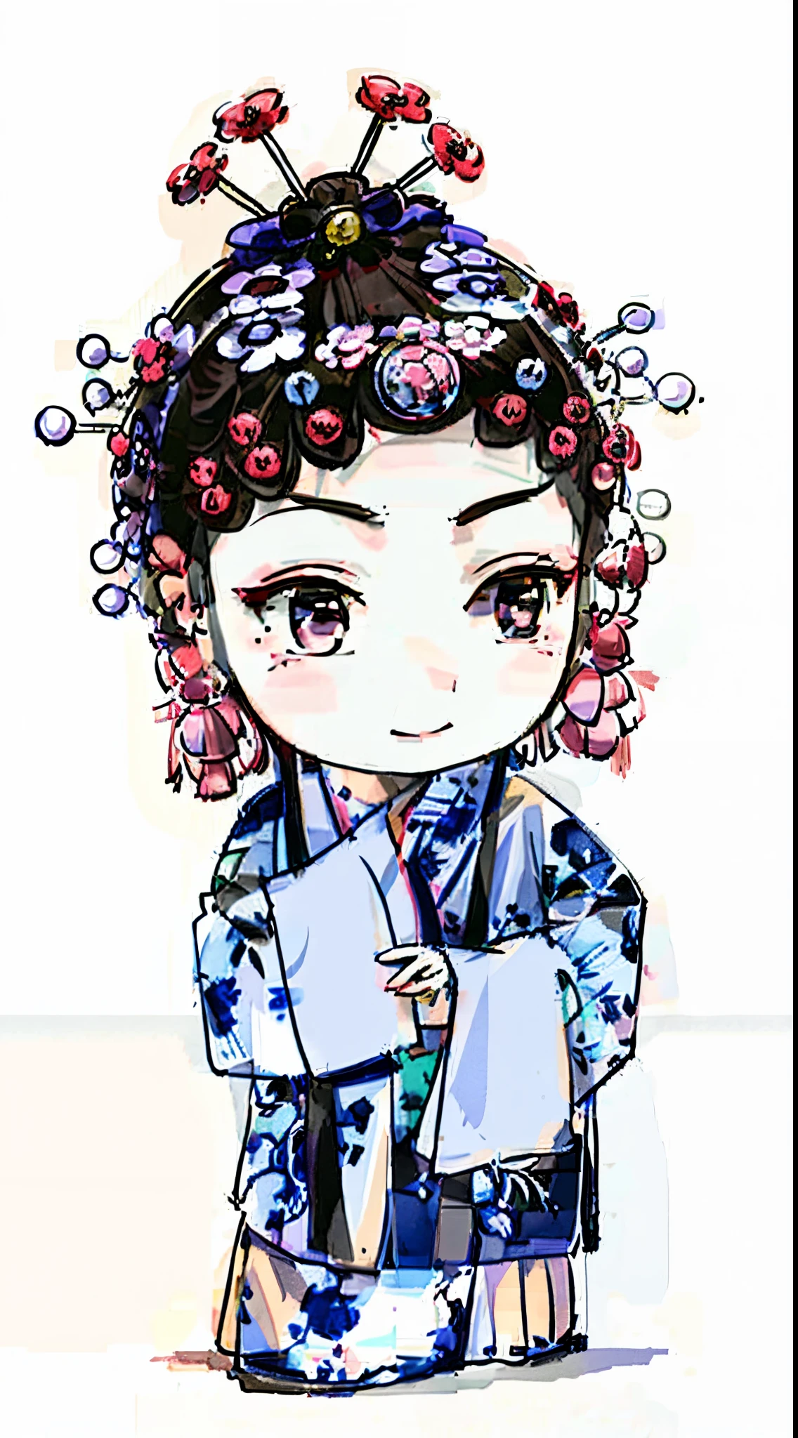 A girl in a kimono holds a note in her hand, Princesa chinesa antiga, 宮 , A girl in Hanfu, China Princess, Wearing ancient Chinese clothes, Inspired by Tang Shanyun Sandara, chinese empress, TRADITIONAL CHINESE COSTUMES, Chinese outfit, beijing opera, author:Deng Shanyun, inspired by Xie Huan, Match with ancient Chinese costumes,Dark black hair