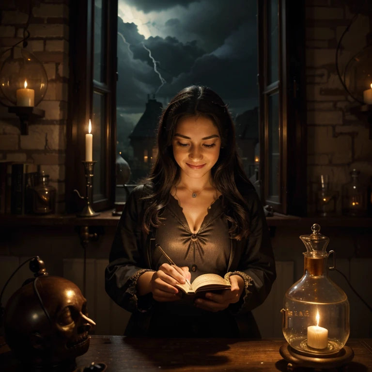 Book of shadows, spell, magic, smoke, spirit