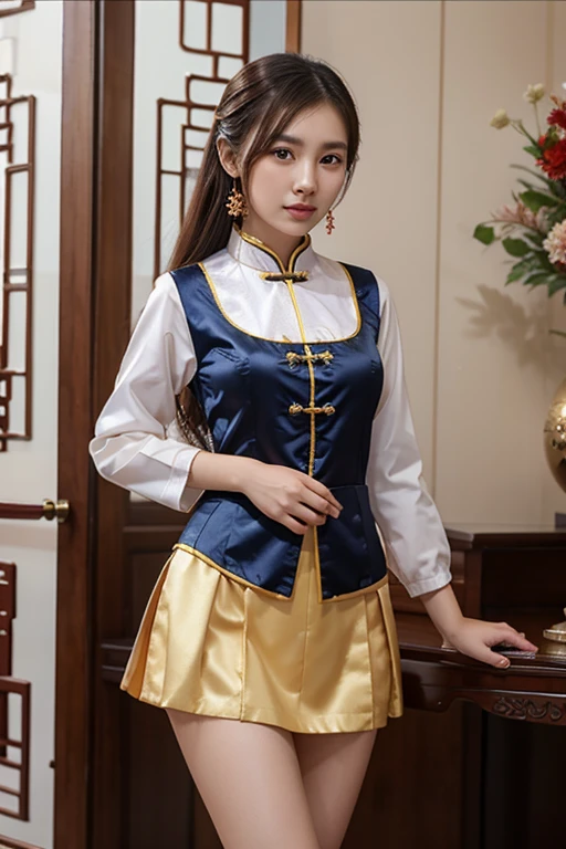 Chinese beauties, Short skirt,  Height 170, Traditional costumes