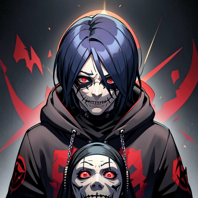 Mix Joey jordison's slipknot mask with the anonymous mask.