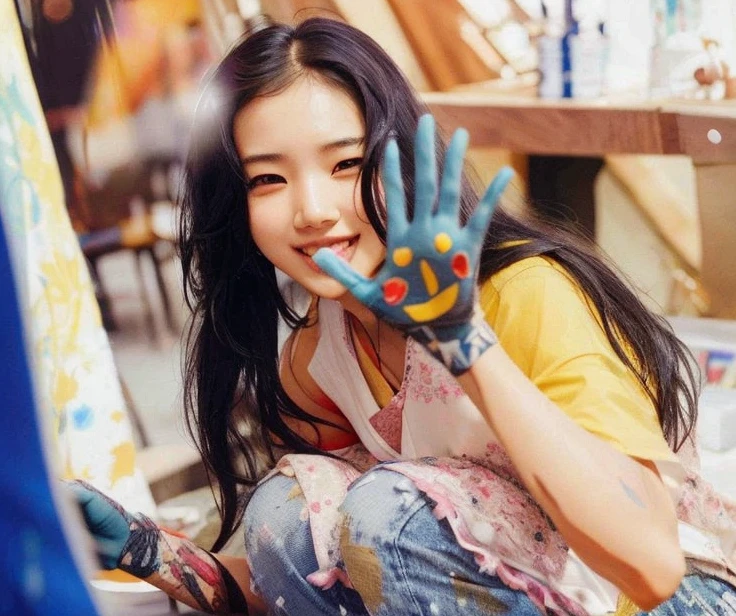 Asian girl ((Bae Suzy)) sorrindo. Gorgeous appearance. High resolution and best quality masterpiece