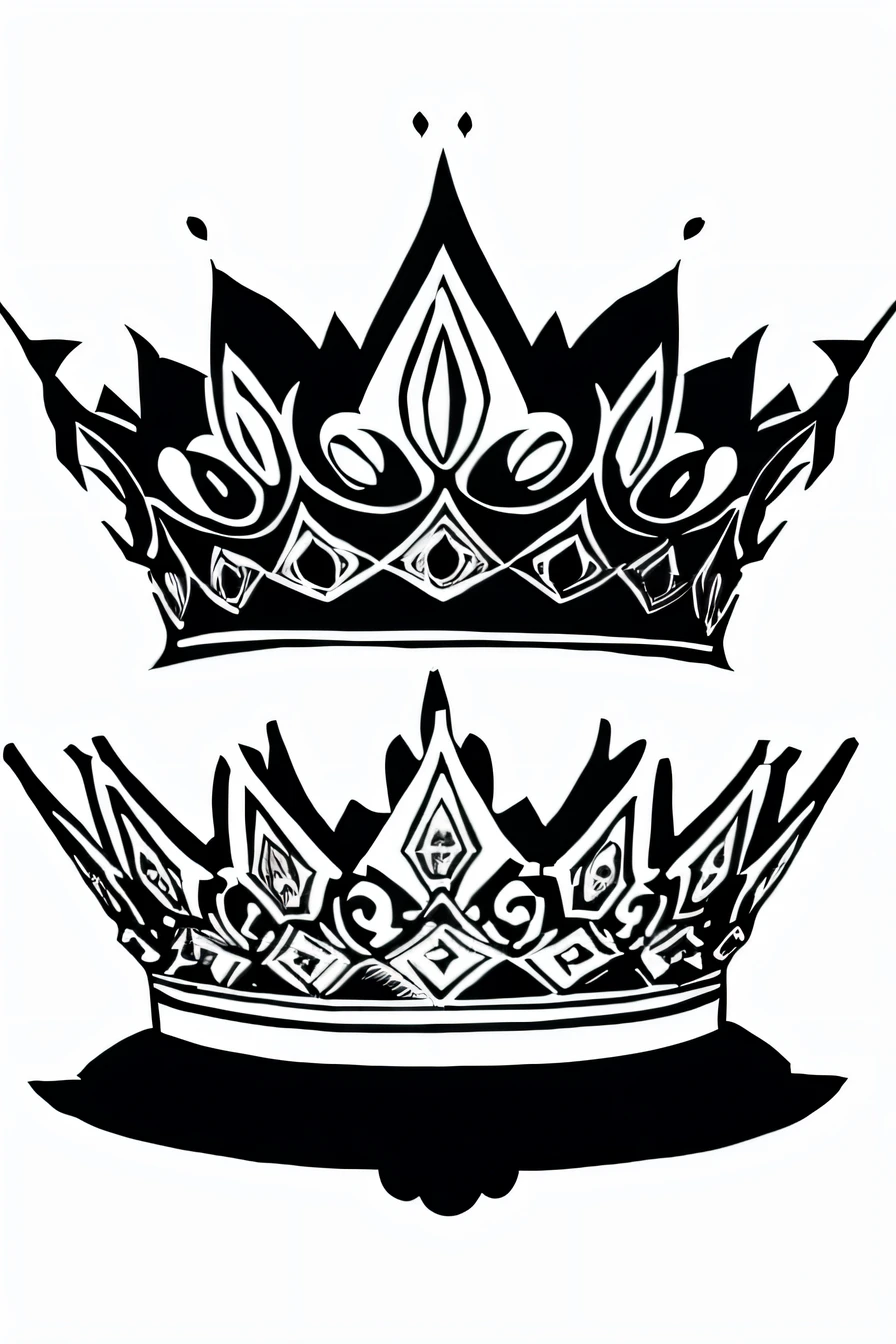 illustration of crown、black-and-white、shadow picture、Papercut、line-drawing、Cool design、There'only one crown