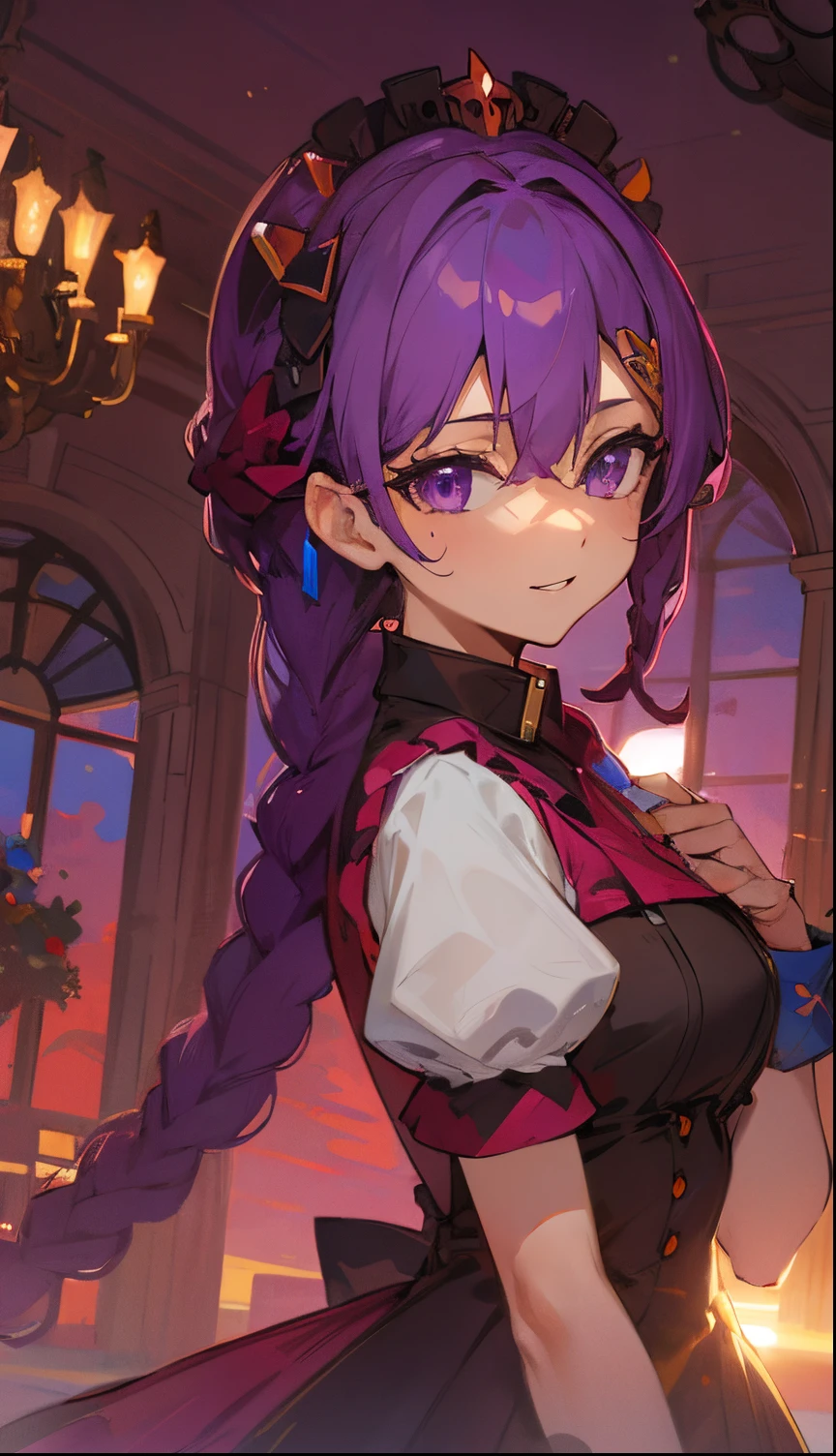 Purple colored hair,purpleeyes,sandbeach,Seafront,the sunset