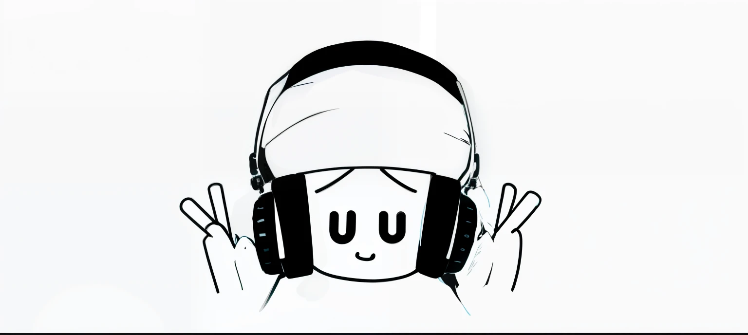 ajustar o fone de ouvido, com estilo desenho