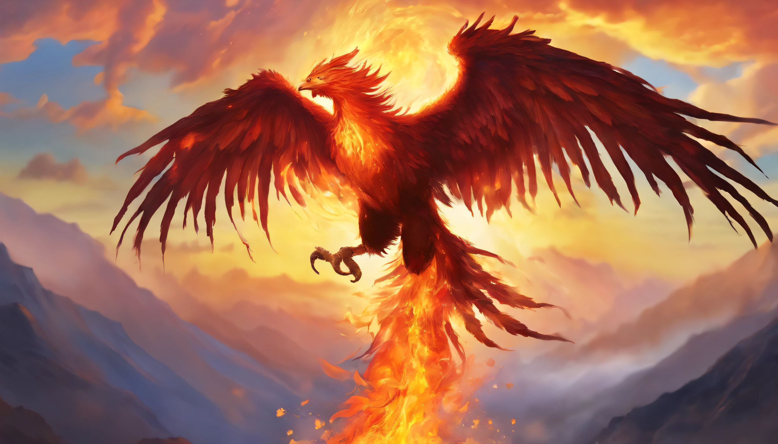 Fire Phoenix,volcanoes,fire-breathing,Flying