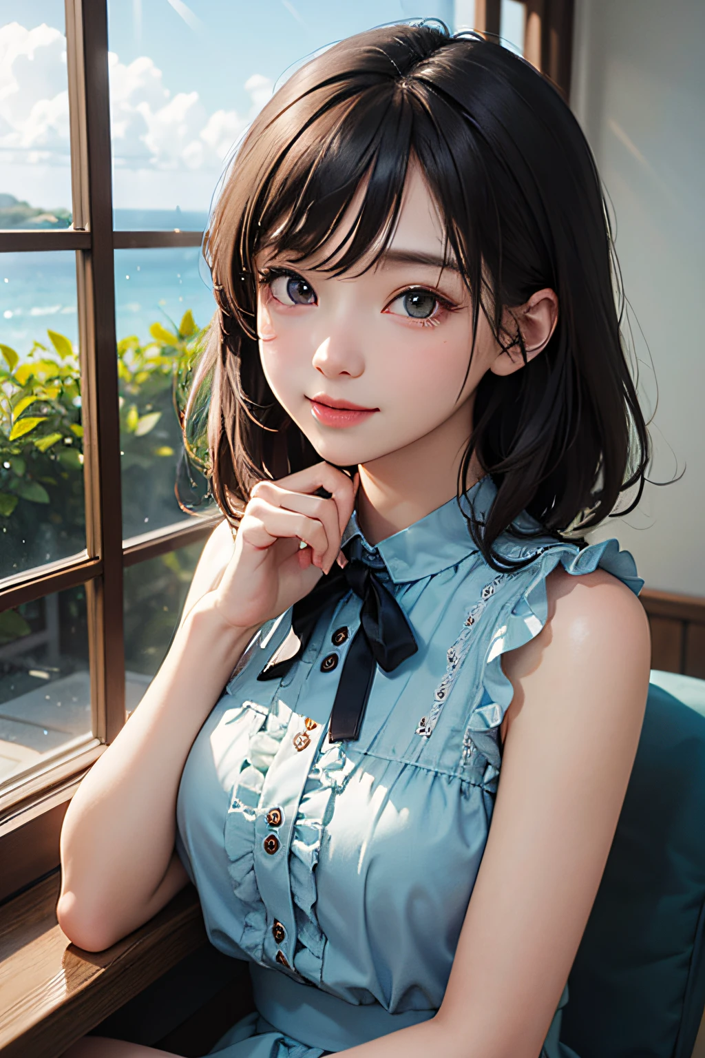 {best quality}, {very aesthetic}, {ultra-detailed}, {best illustration},Not Safe for Work, wife,Mature Woman、whole body、Black Hair[Inner Color:pink]、Long Hair、1girl,look at viewer,(((Completely naked、topless,bottom less))),Plump body、blush,((Open-front knit cardigan、Big Breasts,Exposing the nipples))、beautiful eyes,Sexually excited expression ,Sticking out tongue,Drooling、((((legs up high, Spread your legs, Hold your knees with both hands、 Exposing the vagina、Emphasis on the vagina、Drooping love juice))))on bed、Low - Angle