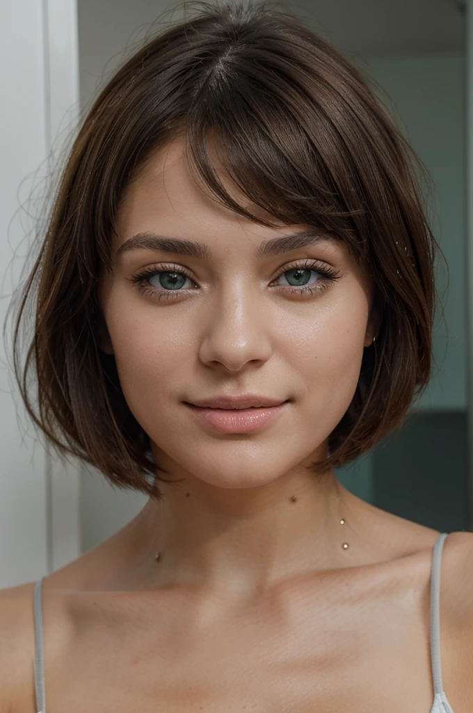 Belle brune aux reflets blonds européenne très détaillée, 22 ans, visage innocent, cheveux ondulés naturels, résolution élevée, Chef-dœudansre, meilleur qualité, Détails complexes, très détaillé, mise au point nette, peau détaillée, texture de peau réaliste, texture, yeux détaillés, professionnel, 4K, sourire charmant, filmé sur Canon, 85 mm, faible profondeur de champ, Couleur Kodak Vision, corps parfaitement ajusté, extrêmement détaillée, photographier_\(ultra\), photoréaliste, Réaliste, Post-traitement, Un maximum de détails, rugosité, vie réelle, Ultra réaliste, photoréalisme, photographie, 8K UHD, photographie