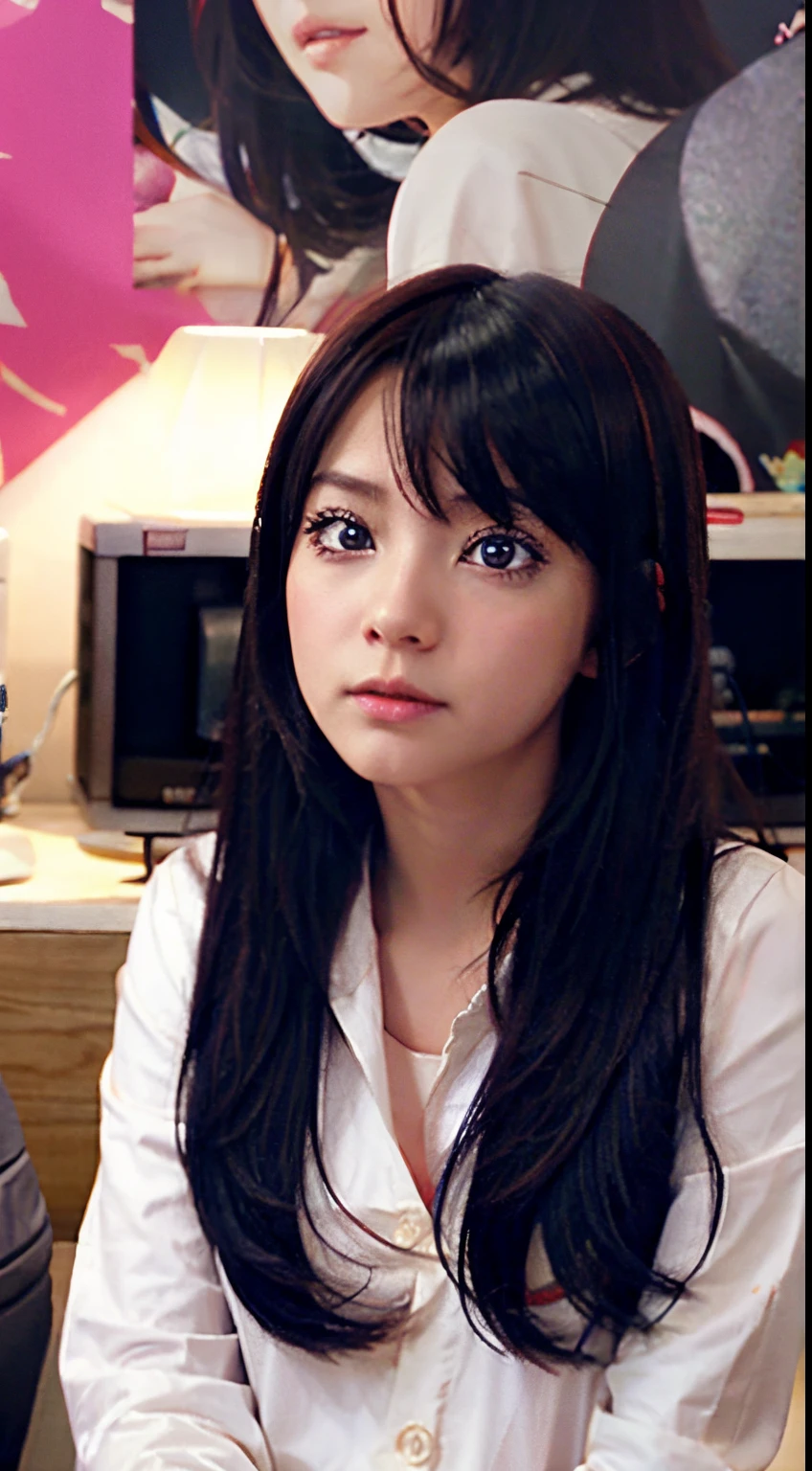 anime wallpaper girl watching tv